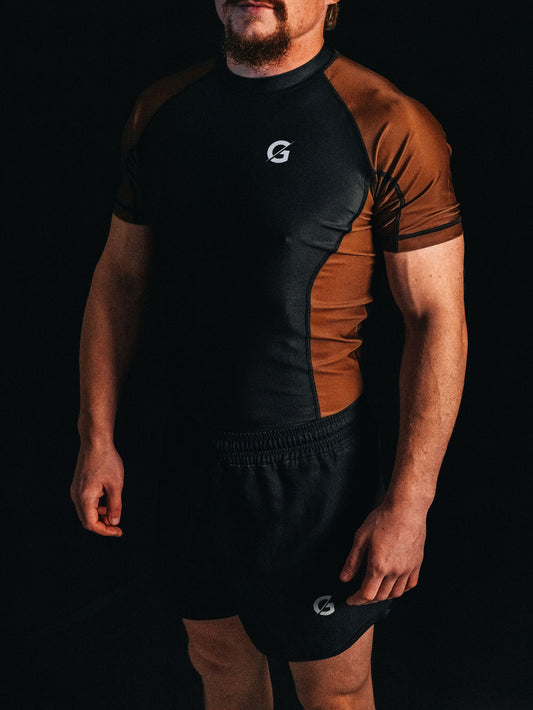 E/4 Premium Ranked No Gi Rash Guard - Brown Belt